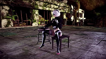 Pure naive 2b demonstrates a new lewd instructions to gratify his commander