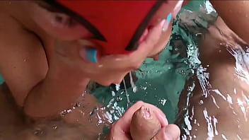 Laura on heels sexy milf 2024 big tits sucking cock with cum swallow in heels point of view