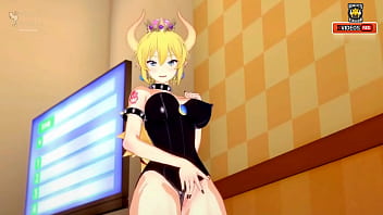 Sexy bowsette touches herself until she cums