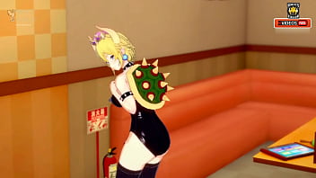 Sexy bowsette touches herself until she cums