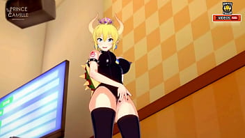Sexy bowsette touches herself until she cums