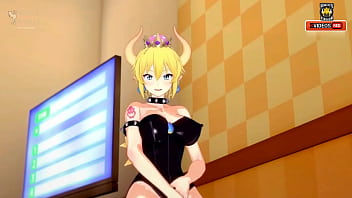 Sexy bowsette touches herself until she cums