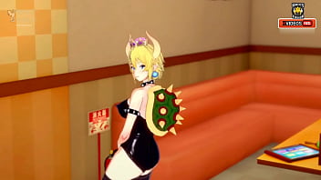 Sexy bowsette touches herself until she cums