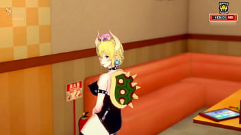 Sexy bowsette touches herself until she cums