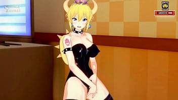 Sexy bowsette touches herself until she cums