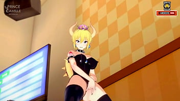 Sexy bowsette touches herself until she cums