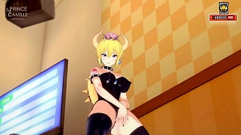 Sexy bowsette touches herself until she cums