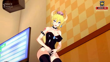 Sexy bowsette touches herself until she cums