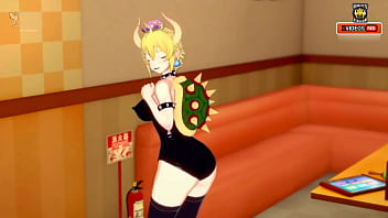 Sexy bowsette touches herself until she cums