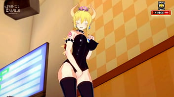 Sexy bowsette touches herself until she cums