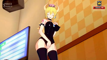 Sexy bowsette touches herself until she cums