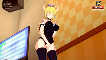 Sexy bowsette touches herself until she cums