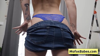 Naughty cutie girl craving monster dick and makes preparations for sucking it