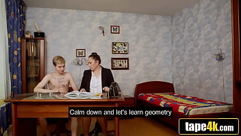 Tutor in nothing but trouble gets schooled on her own desk