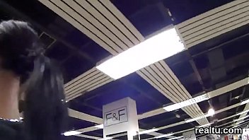 Beautiful czech kitten gets teased in the mall and drilled in pov