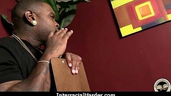 Busty blonde fucks and sucks a huge black monster cock 5