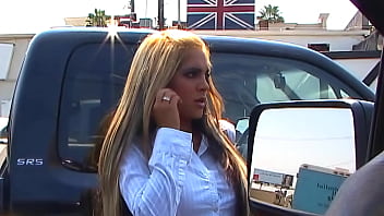 You'll see her flashing her massive knockers before she gives her man a deepthroat