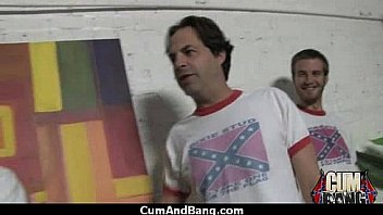 Nasty black girl grouped and facialed 5