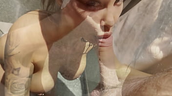 Monika fox pov masturbates titfuck and blowjob with cum in mouth in hotel bathroom