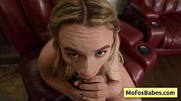 See this lusty teenager blondie sucking massive dick and getting fucked from behind