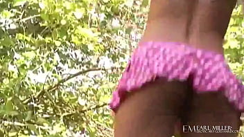 Cute blonde aaliyah love's naked trampoline fun and pussy play