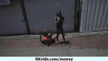 Desperate teen naked in public and fucks to pay rent 5