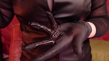 Asmr nitrile gloves and oil arya grander