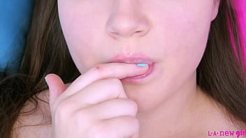 Pretty teen model naked close up