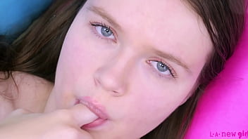 Pretty teen model naked close up