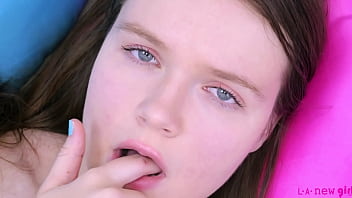 Pretty teen model naked close up