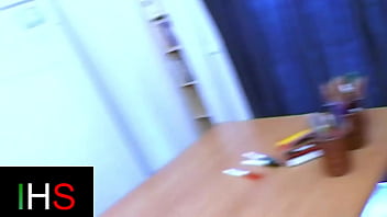 Beautiful brunette girl fucked in the pussy with cumshot on the face