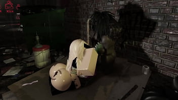 Black guy gets white snowbunny to fuck him at club alleyway