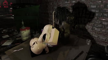 Black guy gets white snowbunny to fuck him at club alleyway