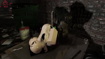 Black guy gets white snowbunny to fuck him at club alleyway