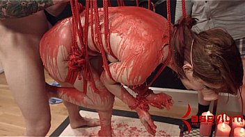 Redhead babe hot wax bondage