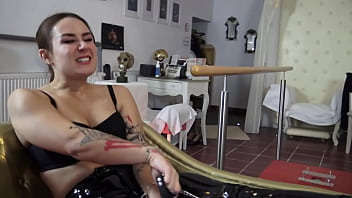 She orders him to loudly inhale the smell of her sweaty stinky feet and verbally humiliates him