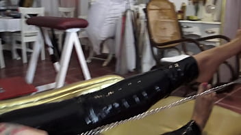 She orders him to loudly inhale the smell of her sweaty stinky feet and verbally humiliates him She orders him to loudly inhale the smell of her sweaty stinky feet and verbally humiliates him