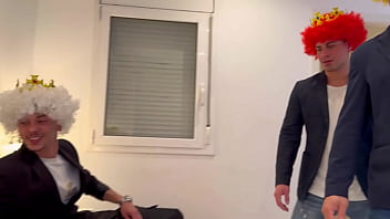 Orgy with the 3 wise men double vaginal penetration and i get the milk out of all of them