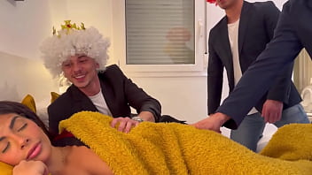 Orgy with the 3 wise men double vaginal penetration and i get the milk out of all of them