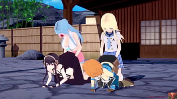 Futurari aqua ateno fucks yor forger in a foursome orgy using a vibrater in koikatsu charastudio 19 year old cosplayers