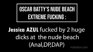 Hourglass body jessica azul fucked at the nude beach by 2 monster cocks public sex beach anal dp dap gapes ob244b