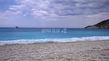 Mona blue on the beach