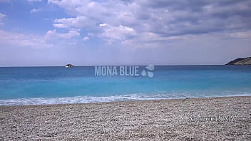 Mona blue on the beach