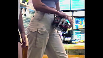 Candid ass in beige pants Candid ass in beige pants