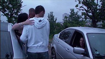 A girl is going dogging to a public meeting place