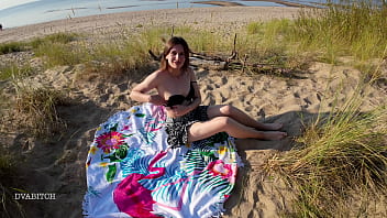 I came to a public beach for some sun bath but decided to suck his dick first and swallow every drop