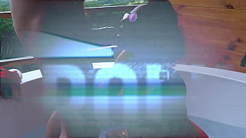 Face cum washed with piss in a forest hideaway