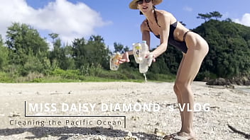 Sfw cleaning natural beach at pacific ocean