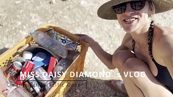 Sfw cleaning natural beach at pacific ocean