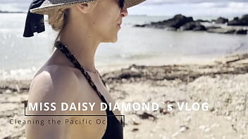 Sfw cleaning natural beach at pacific ocean